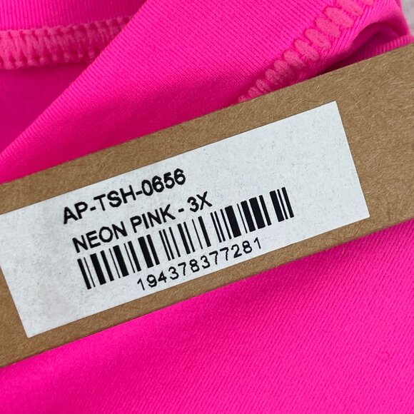 Skims Womens Plus 3X Neon Pink Fits Everybody Crop Top Short Sleeve Stretch - Picture 6 of 9